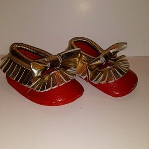 Romirus red gold moccasins size baby 1